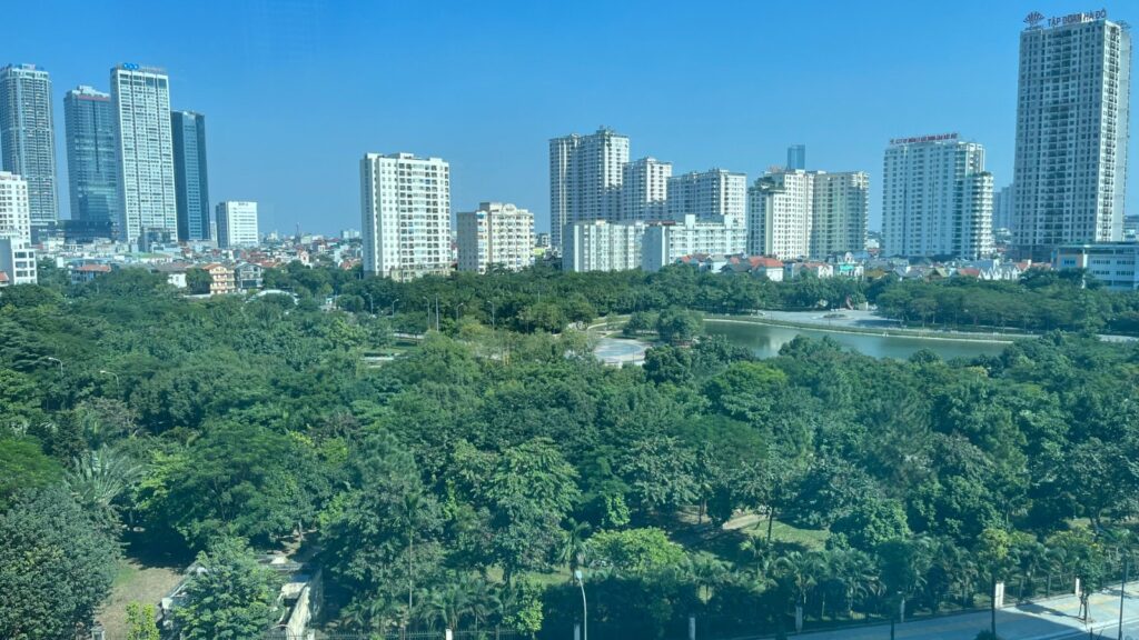 Công viên Cầu Giấy nhìn từ trên cao